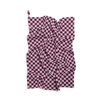 Cotton Hand Towel: Burgundy Check