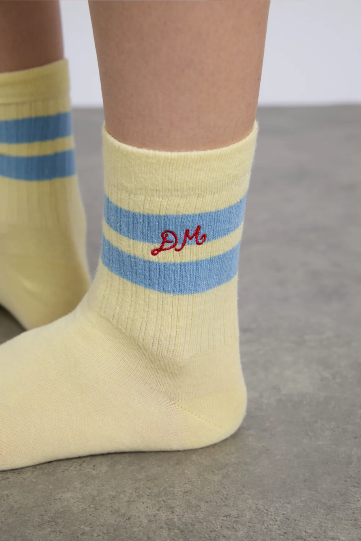 Sporty Calf Socks - Yellow and Blue