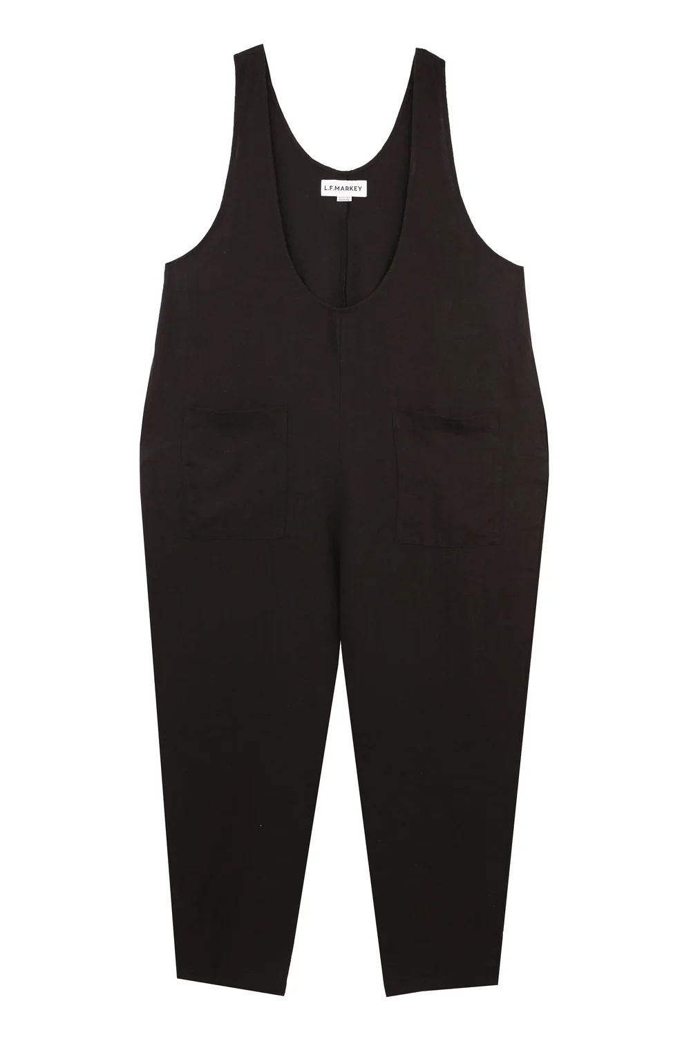 Basic Linen Jumpsuit - Black