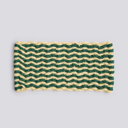 Coco Door Mat - Stripe Wave Dark Green & White