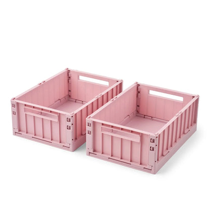 Weston Medium Storage Crate Pack of 2 - Rose Blush