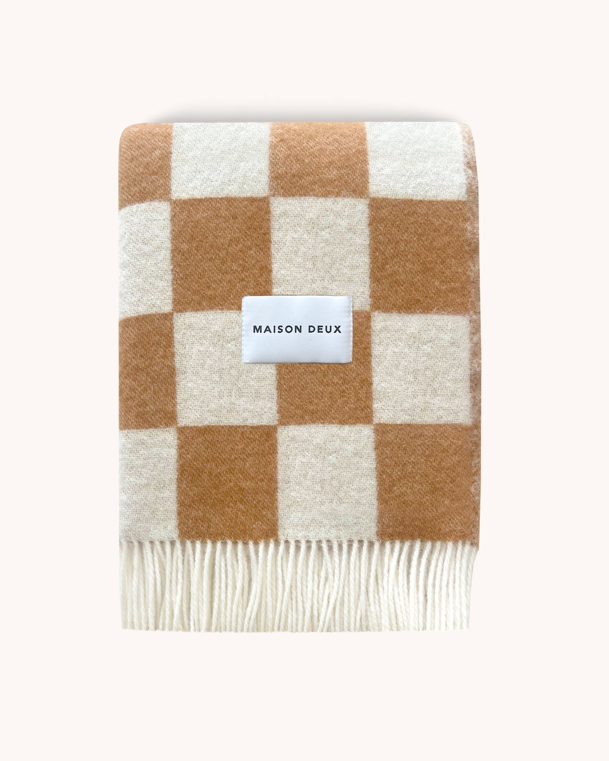 Checkerboard Blanket Terra White