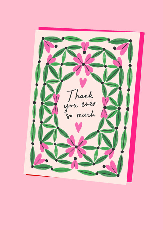 Thank You Heart Lattice Card