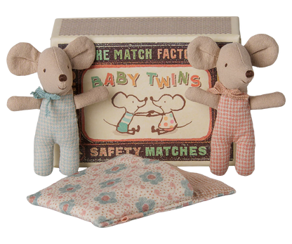 Twin Baby Matchbox Mice - Checker