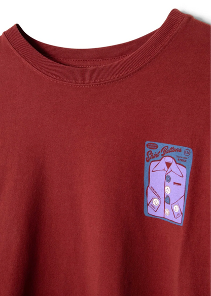 Sewing Tin Long Sleeve Top - Dark Red