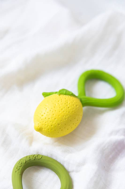 Lemon Rattle Toy - Natural Rubber Baby Rattle Oli&Carol