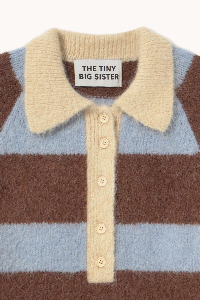 Frank Striped Polo - Washed Blue