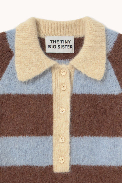 Frank Striped Polo - Washed Blue