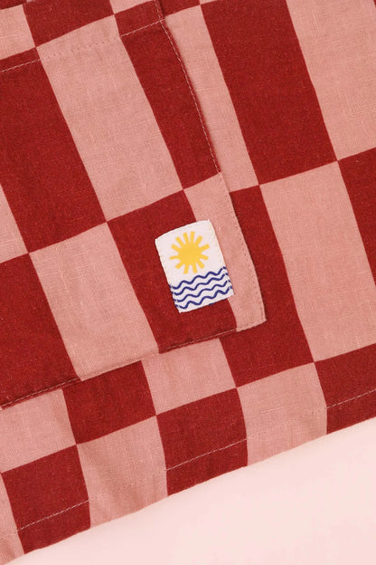 Maxim Linen Shirt Printed - Brick