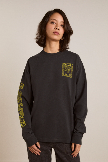 Reader Long Sleeve Tee - Charcoal