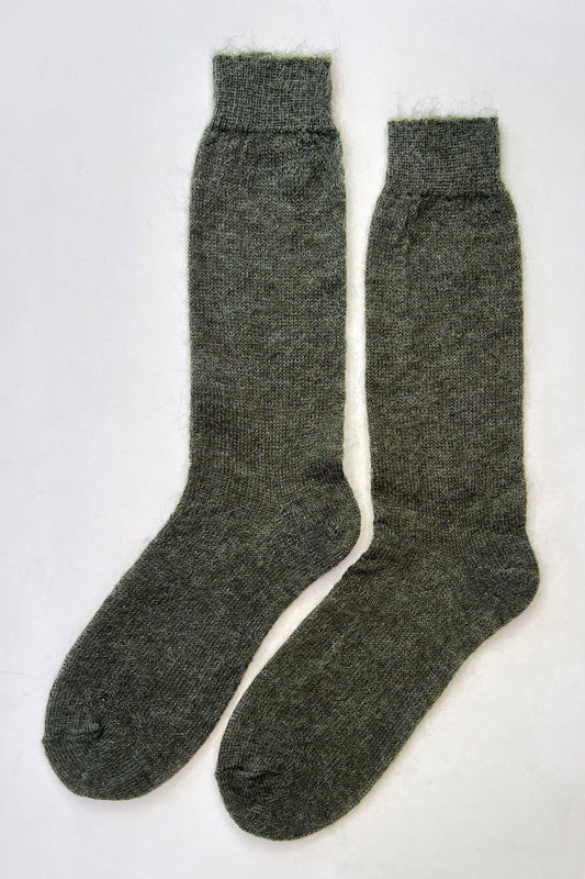 Mohair Veil Socks - Mountain Olive