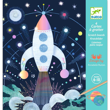 Space Cosmic Mission Scratch Boards