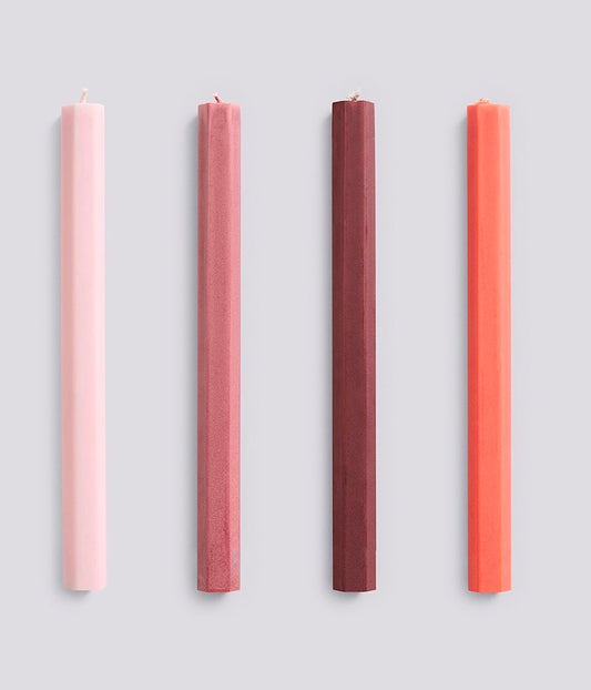 Hexagon Candle Set Of 4 - Berry
