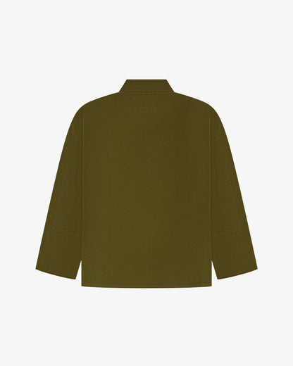 Buttoned Cord Overshirt - Woodland Green