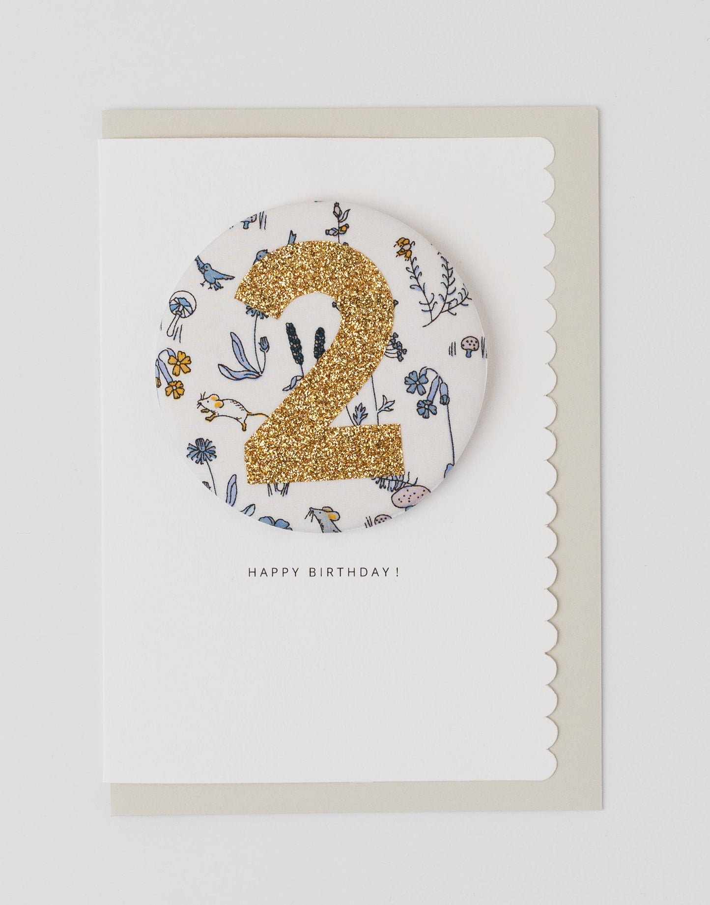 Birthday Badge Age 2 - Liberty Theo Fabric