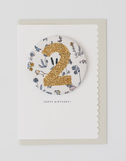 Birthday Badge Age 2 - Liberty Theo Fabric