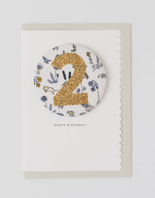 Birthday Badge Age 2 - Liberty Theo Fabric