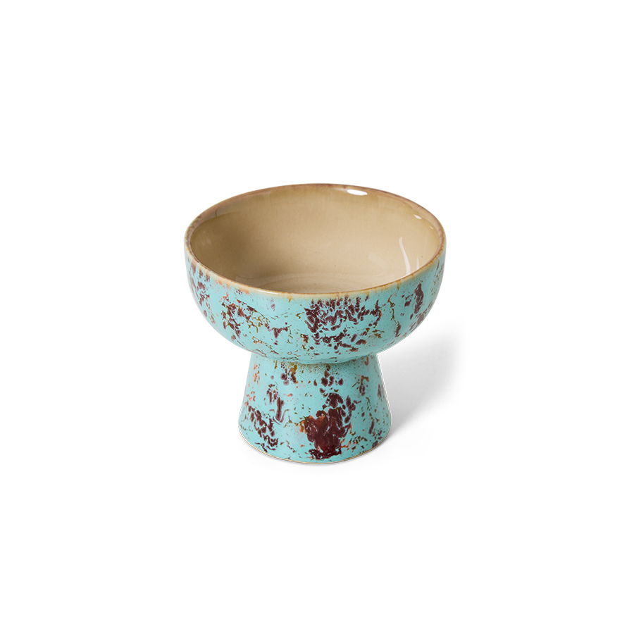 70s Ceramics Tapas Bowl On Base - Small Patina