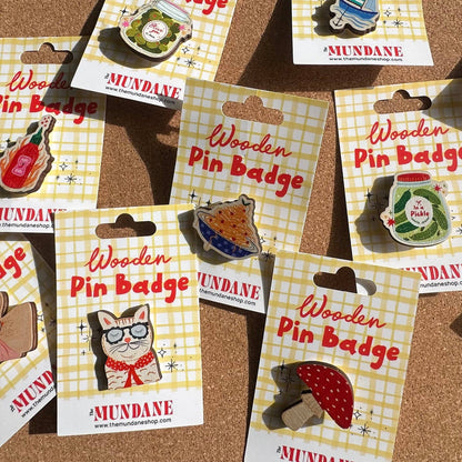 Woodland Mushroom Wooden Pin