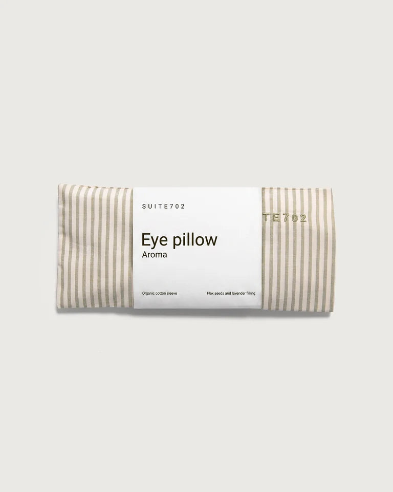 Aroma Flax Eye Pillow - Stripe Brown / Ecru