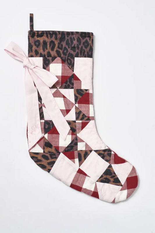 Christmas Stocking - Leopard Patchwork