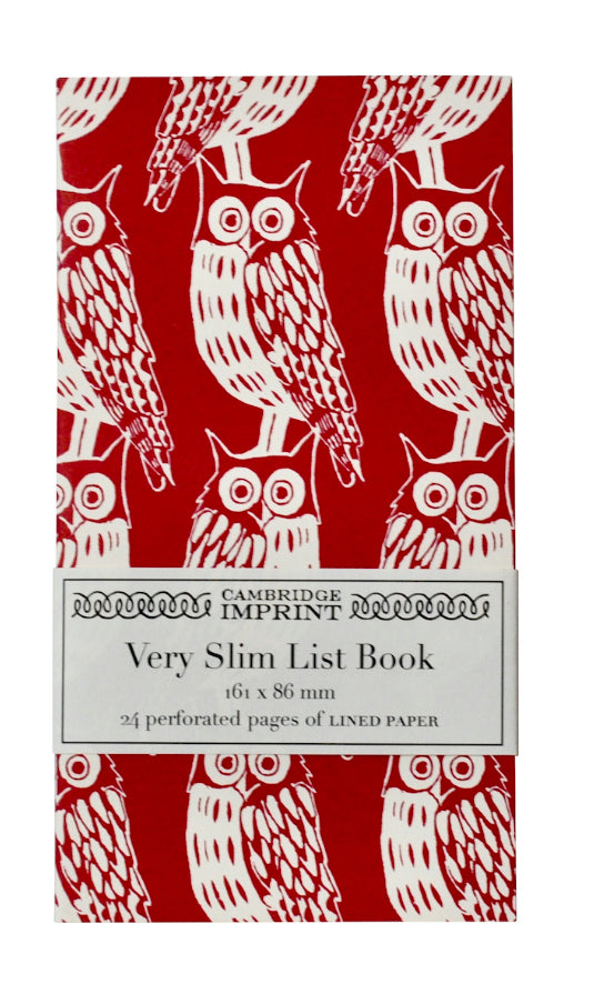 Very Slim List Book - Owl