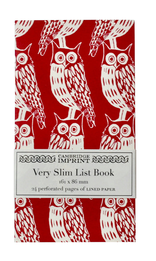 Very Slim List Book - Owl