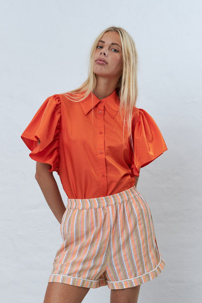 Cotton Pyjama Shorts - Sunshine Orange