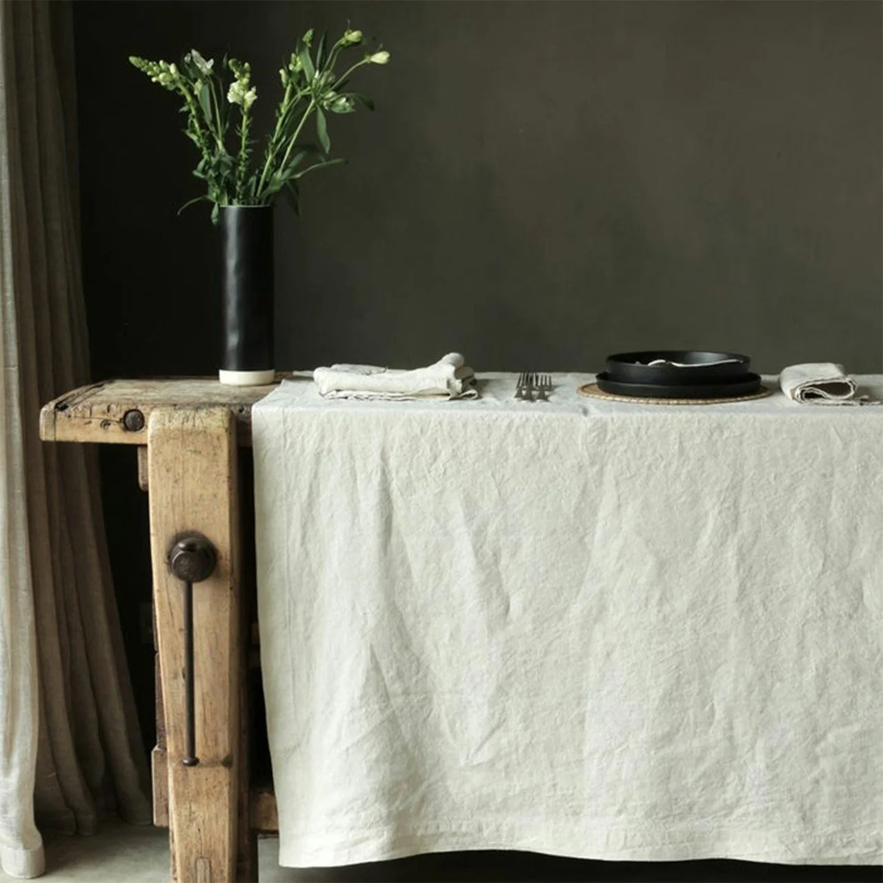 Linen Table Cloth - White