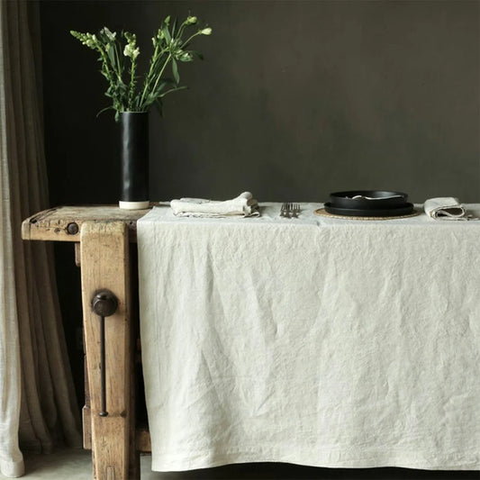 Linen Table Cloth - White