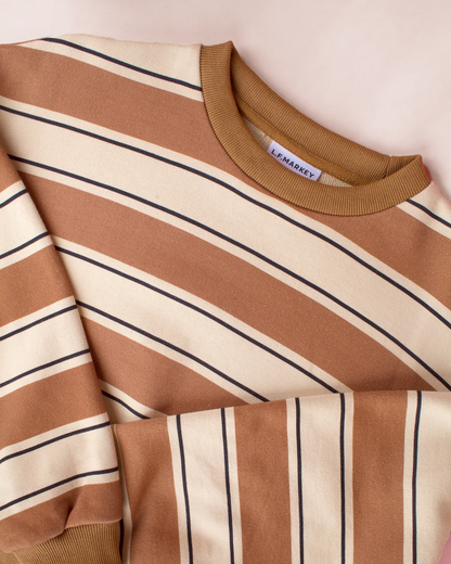 Gene Sweater Choc + Ruby Stripe