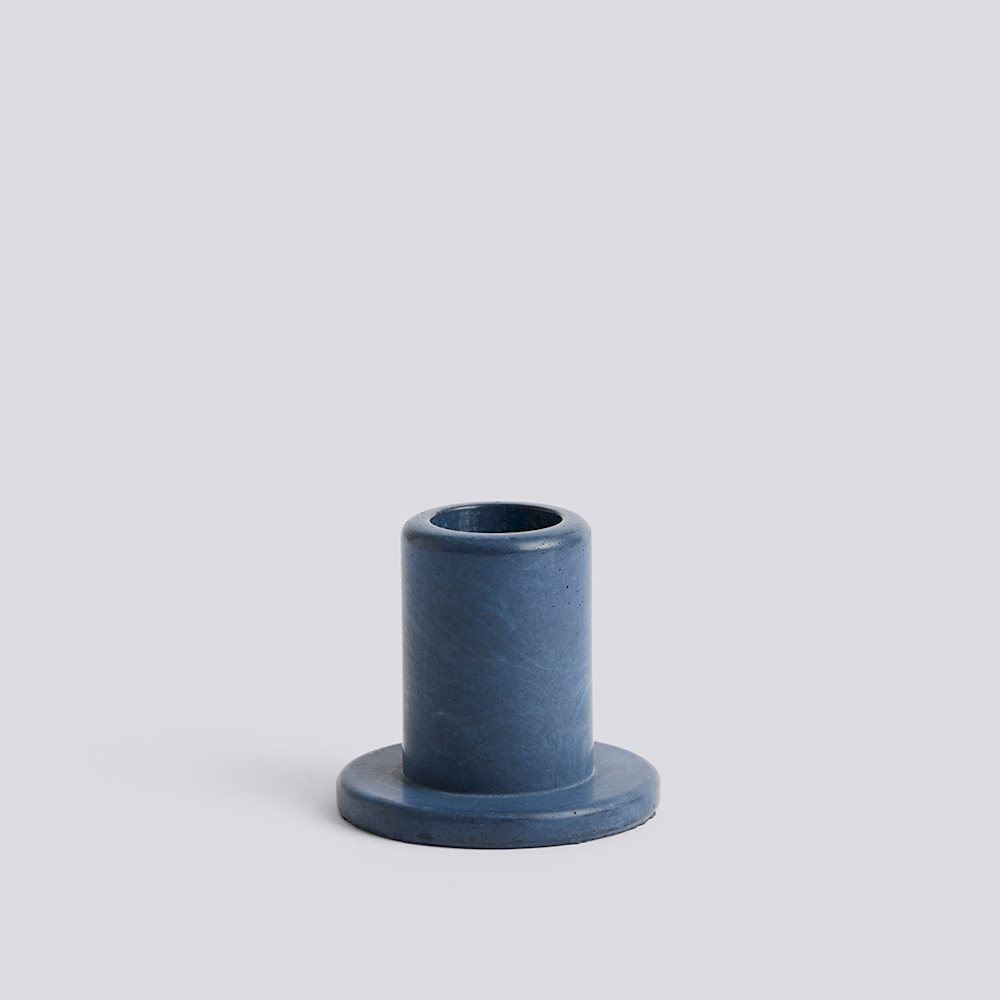 Tube Candle Holder Concrete Small - Midnight Blue