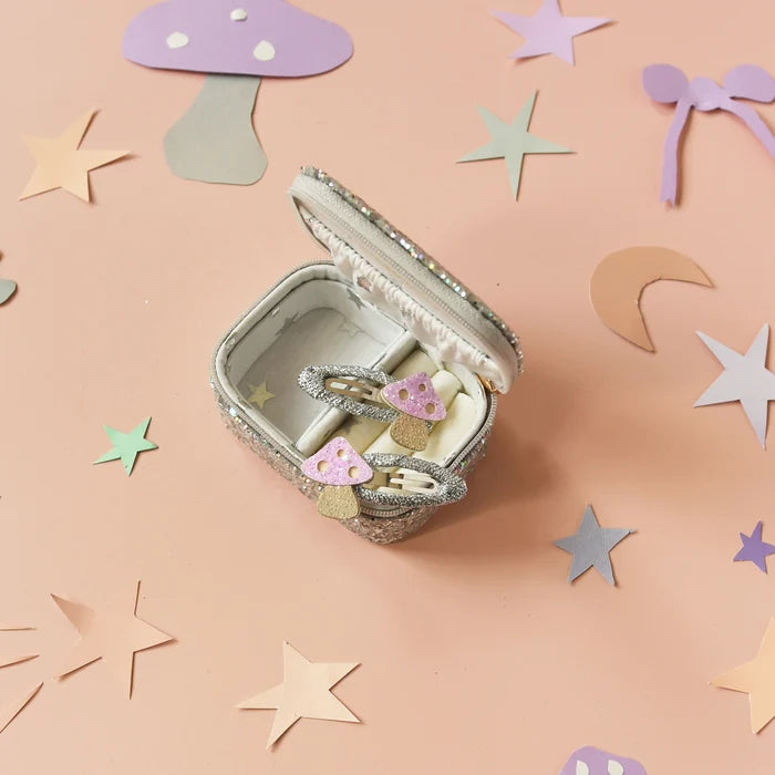 Confetti Silver Glitter  Mini Jewellery Box