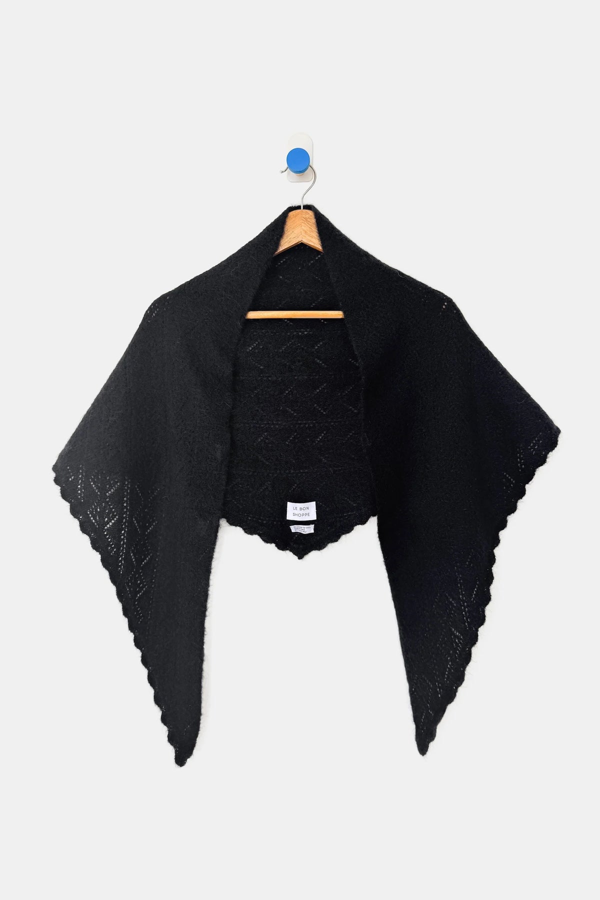 Mohair Pointelle Shawl - Onyx