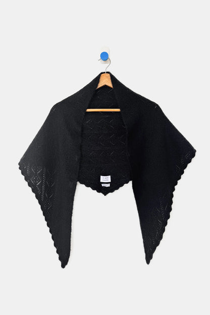 Mohair Pointelle Shawl - Onyx