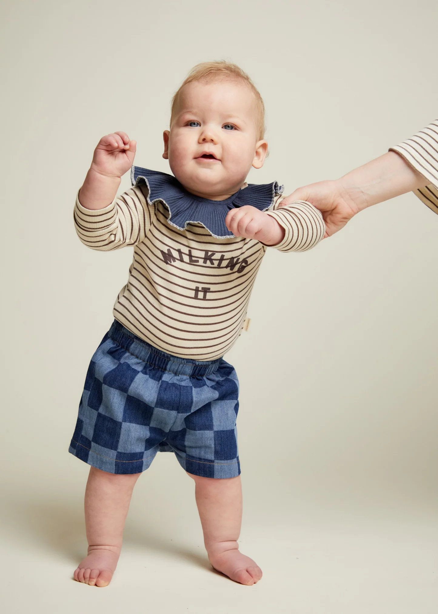Frankie Checkerboard Denim Shorts