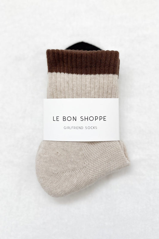 Girlfriend Socks - Colour Block Black Coffee