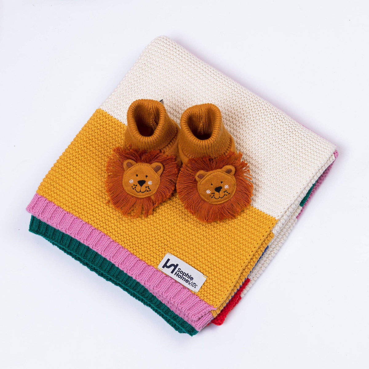 Cotton Knit Baby Slipper Socks:  Lion