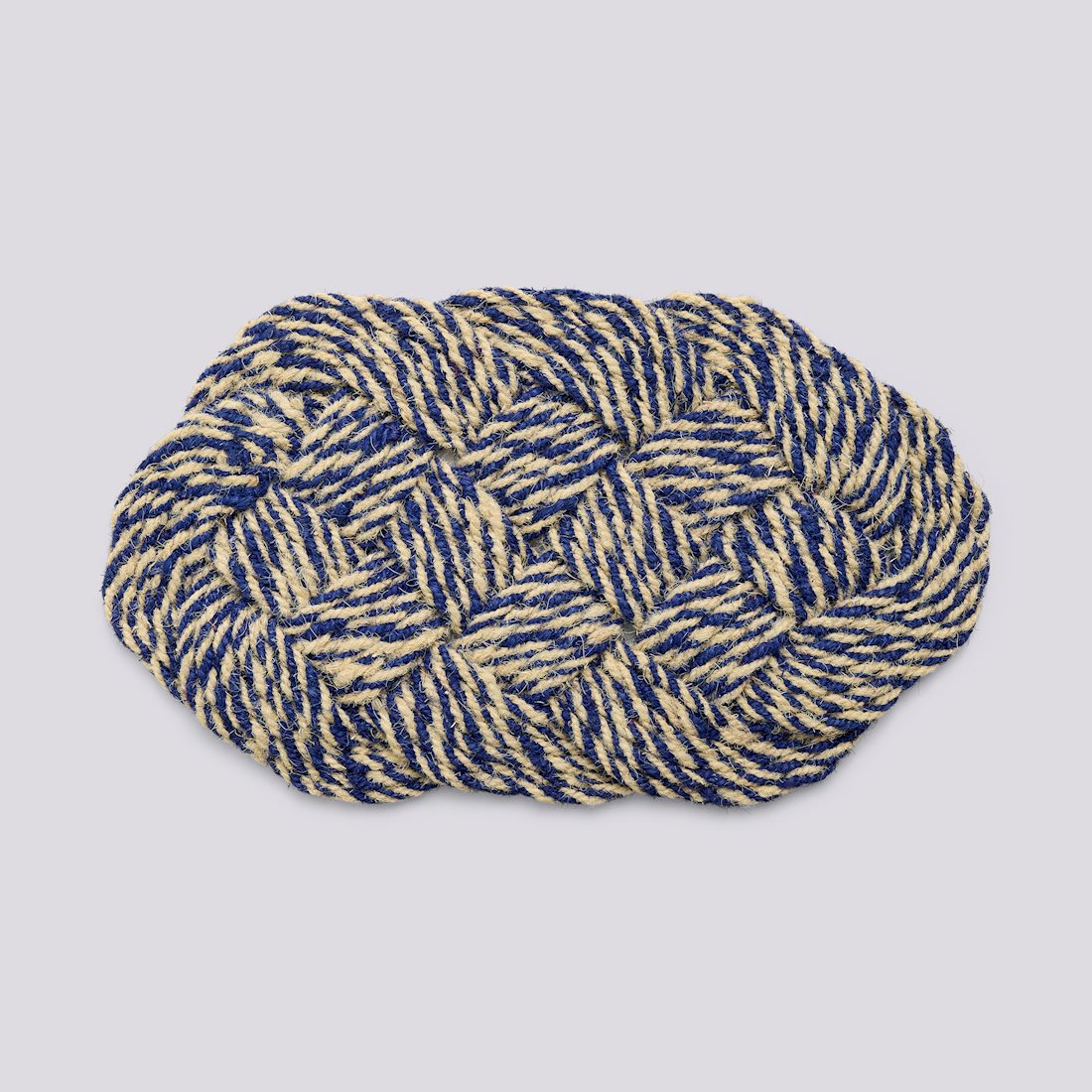 Coco Door Mat Swirl - Blue and Off-white