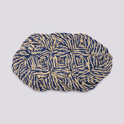 Coco Door Mat Swirl - Blue and Off-white