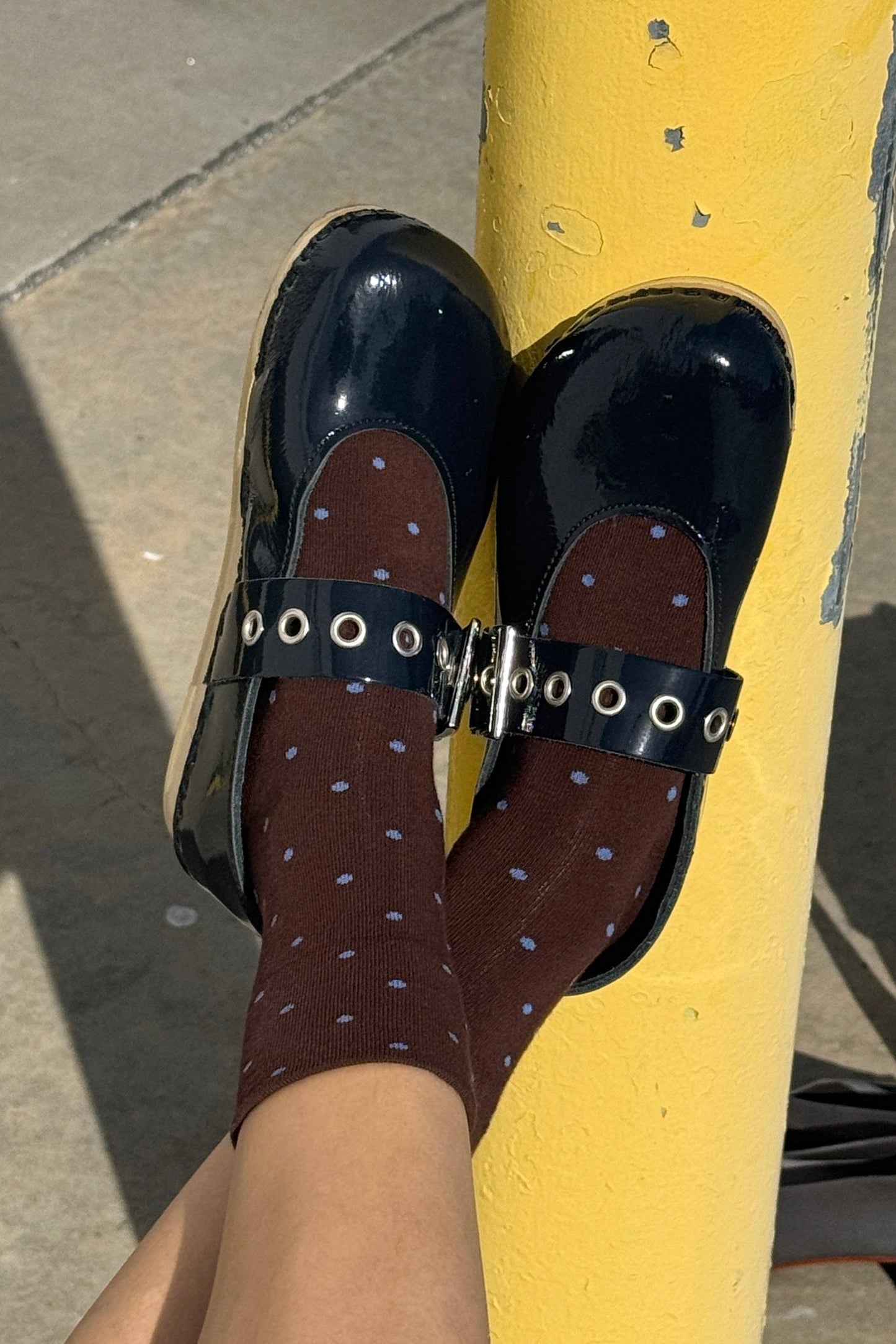 Patterned Sneaker Socks Polka Dot - Cacoa/Blue