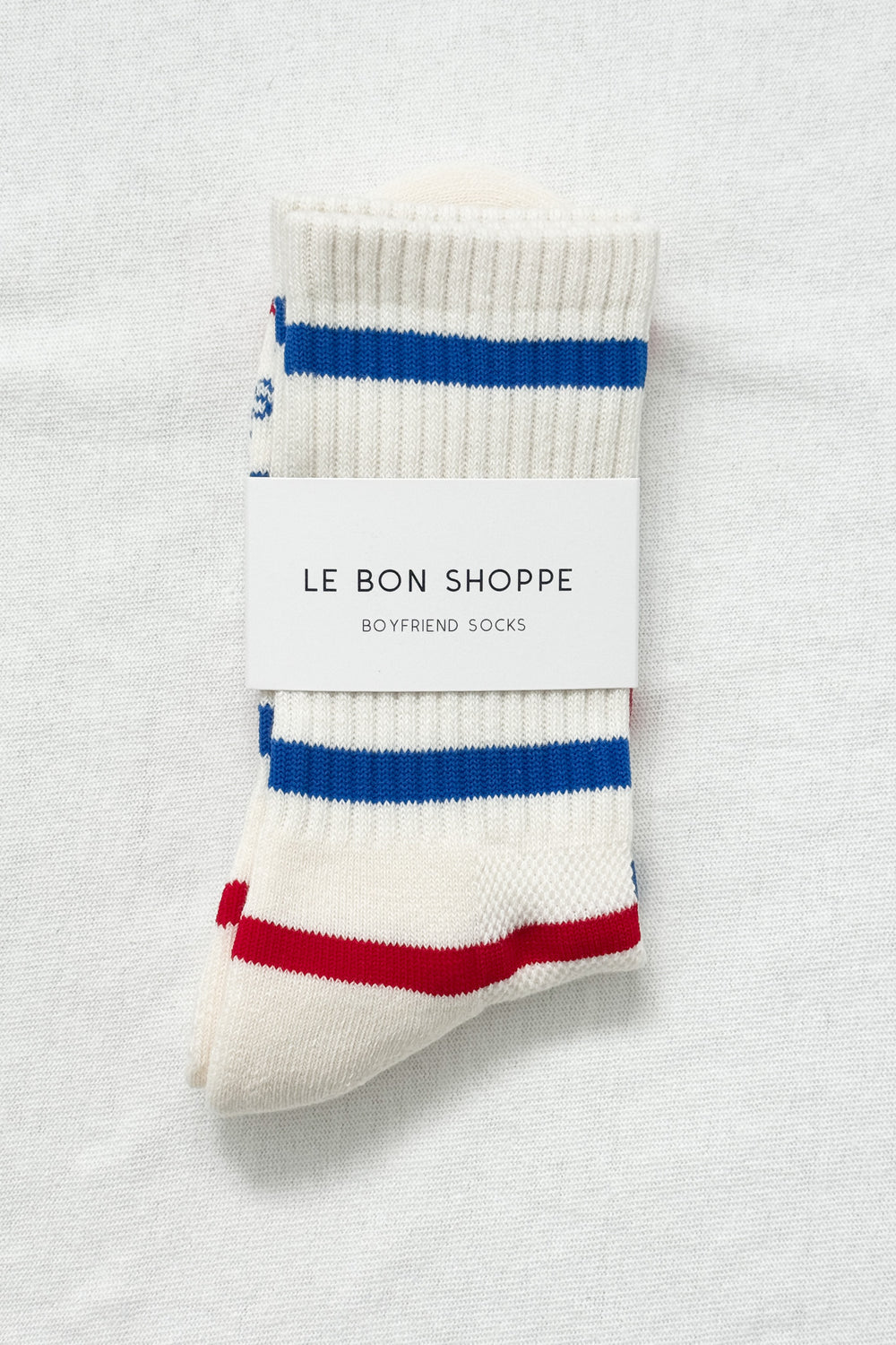 Boyfriend Socks - Red Blue Stripe