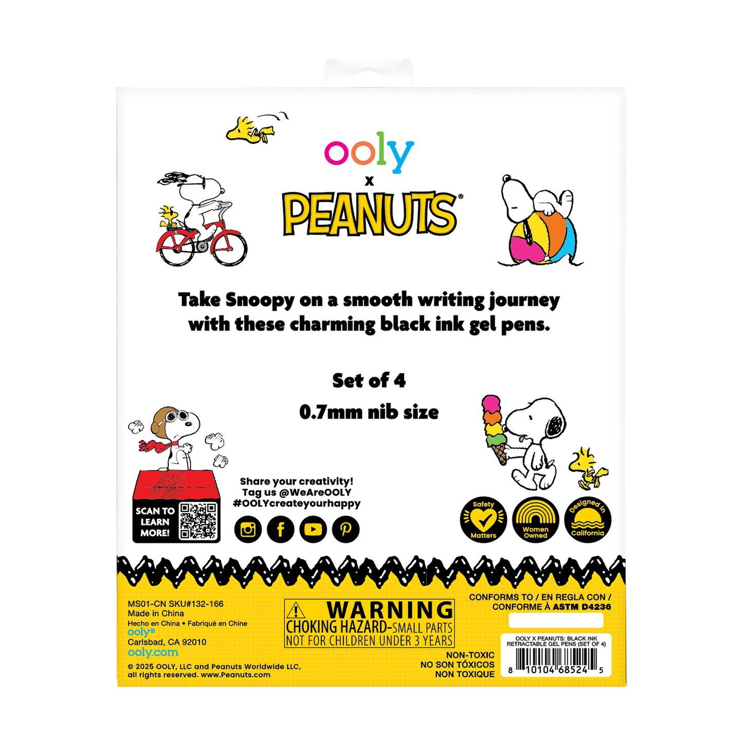 Peanuts Black Gel Pens