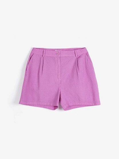 Pleated Seersucker Short