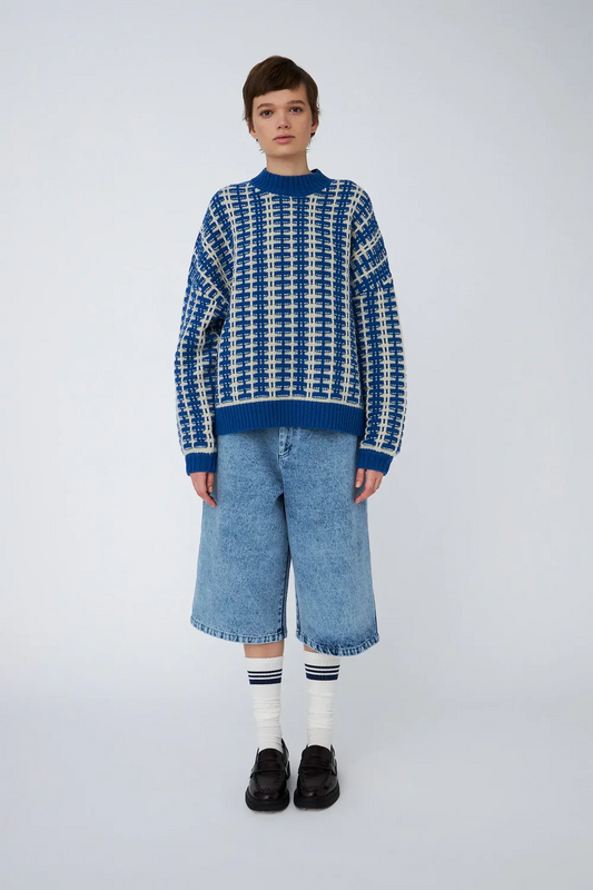 Wool Mix Sweater - Blue Sea