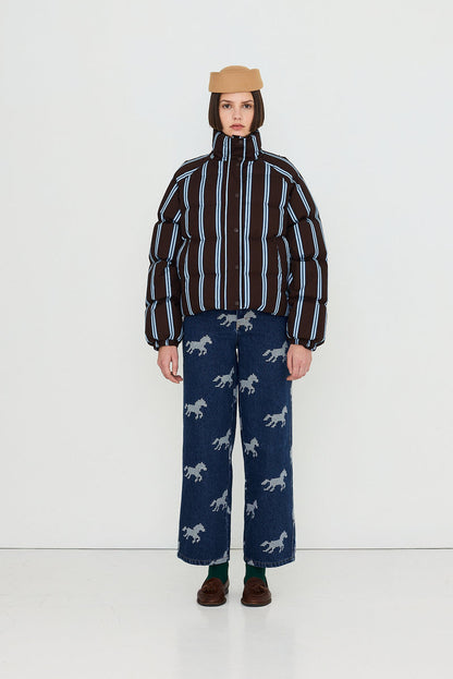 Striped Short Jacket - Umber