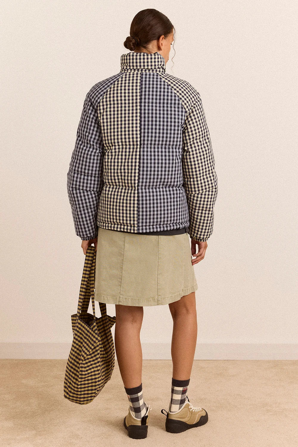 Reversible Opal Puffer - Mixed Gingham