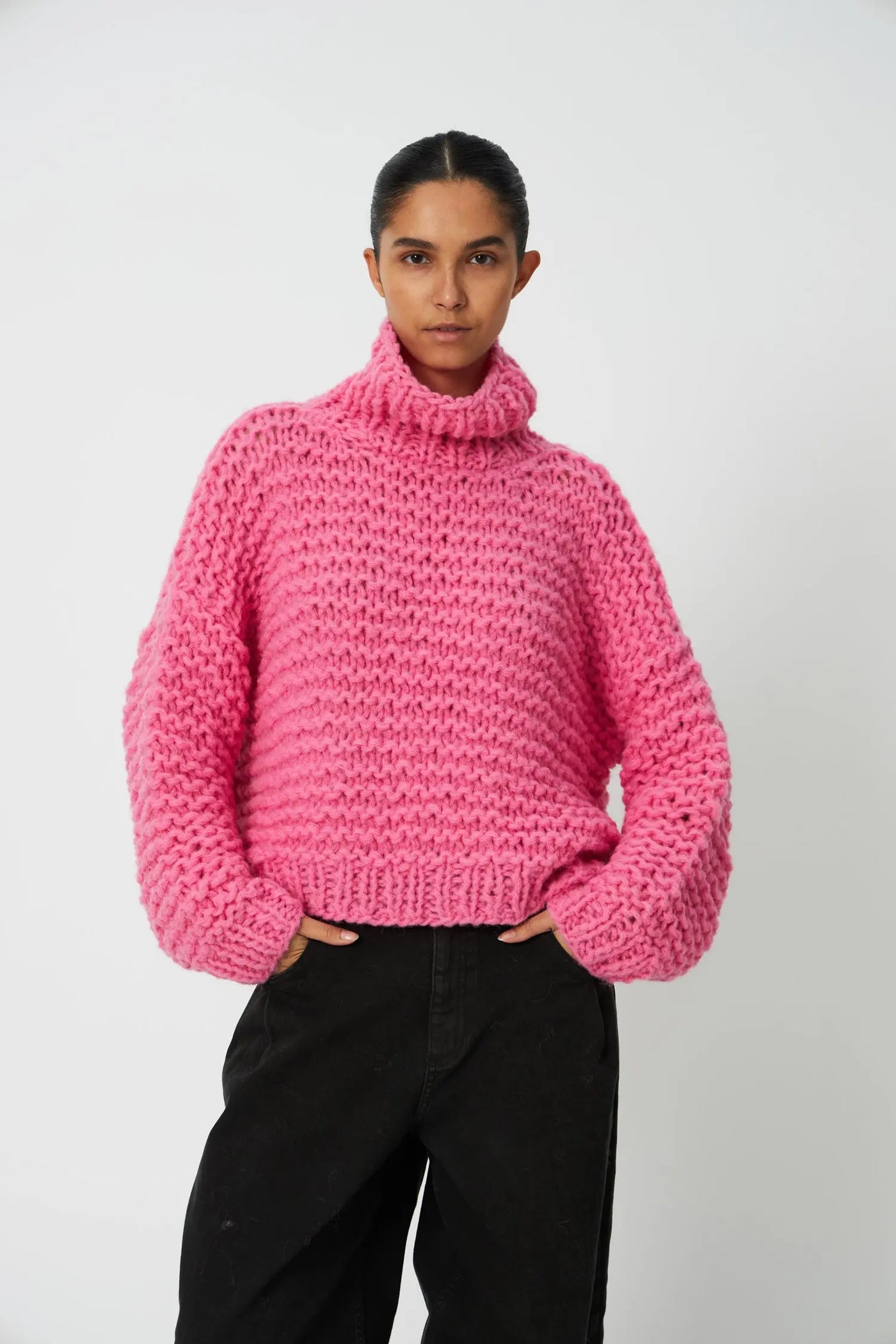 Handknitted Peru Sweater - Amazing Pink