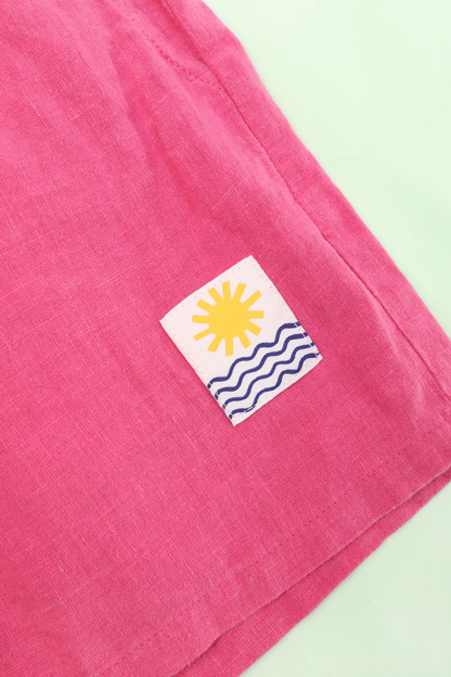 Basic Linen Shorts - Fuchsia