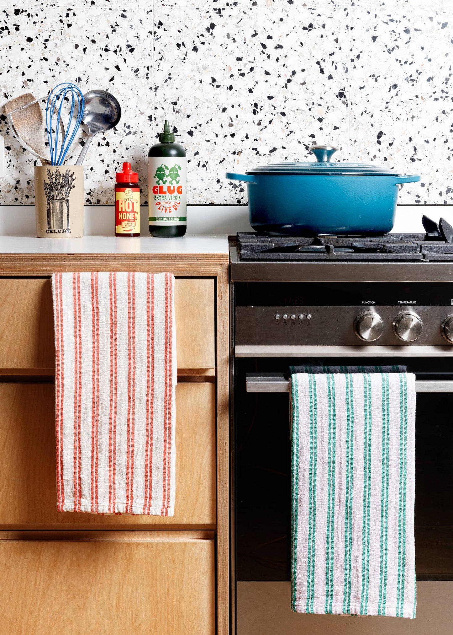 Cotton Hand Towel: Red Stripe